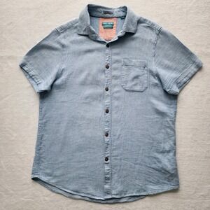 Tenth + Ocean Linen Blend Shirt Mens Medium Vacation Paradise Resort Summer Trip